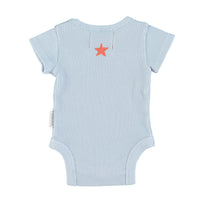 Piupiuchick Light Blue Waffle Print Bodysuit