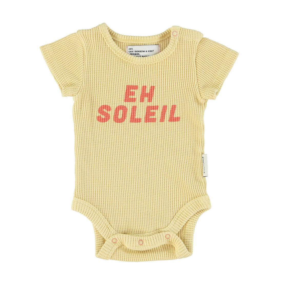Piupiuchick Light Khaki Waffle Print Bodysuit