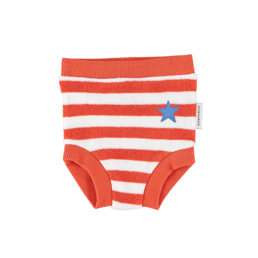 Piupiuchick Red Ecru Stripe Terry Bloomer
