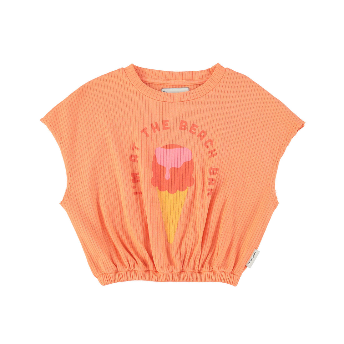 Piupiuchick Coral Ice Cream Print Sleeveless Top