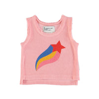 Piupiuchick Pink Star Print Sleeveless T-Shirt
