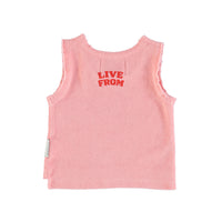 Piupiuchick Pink Star Print Sleeveless T-Shirt