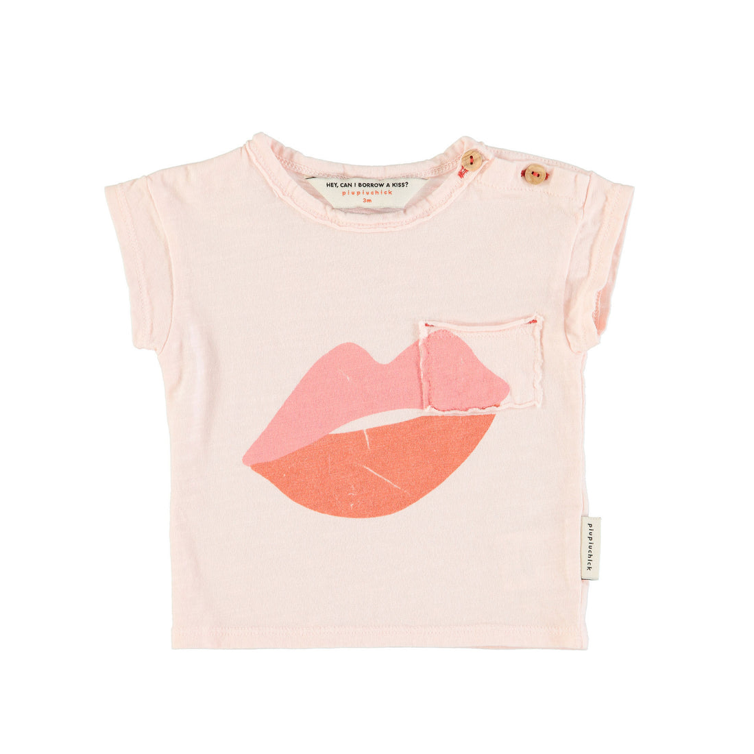 Piupiuchick Light Pink Printed Lips Baby T-Shirt