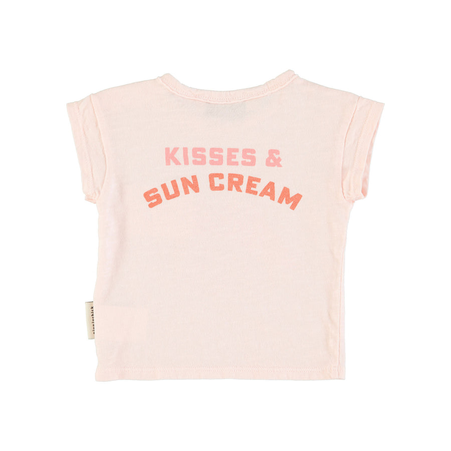 Piupiuchick Light Pink Printed Lips Baby T-Shirt