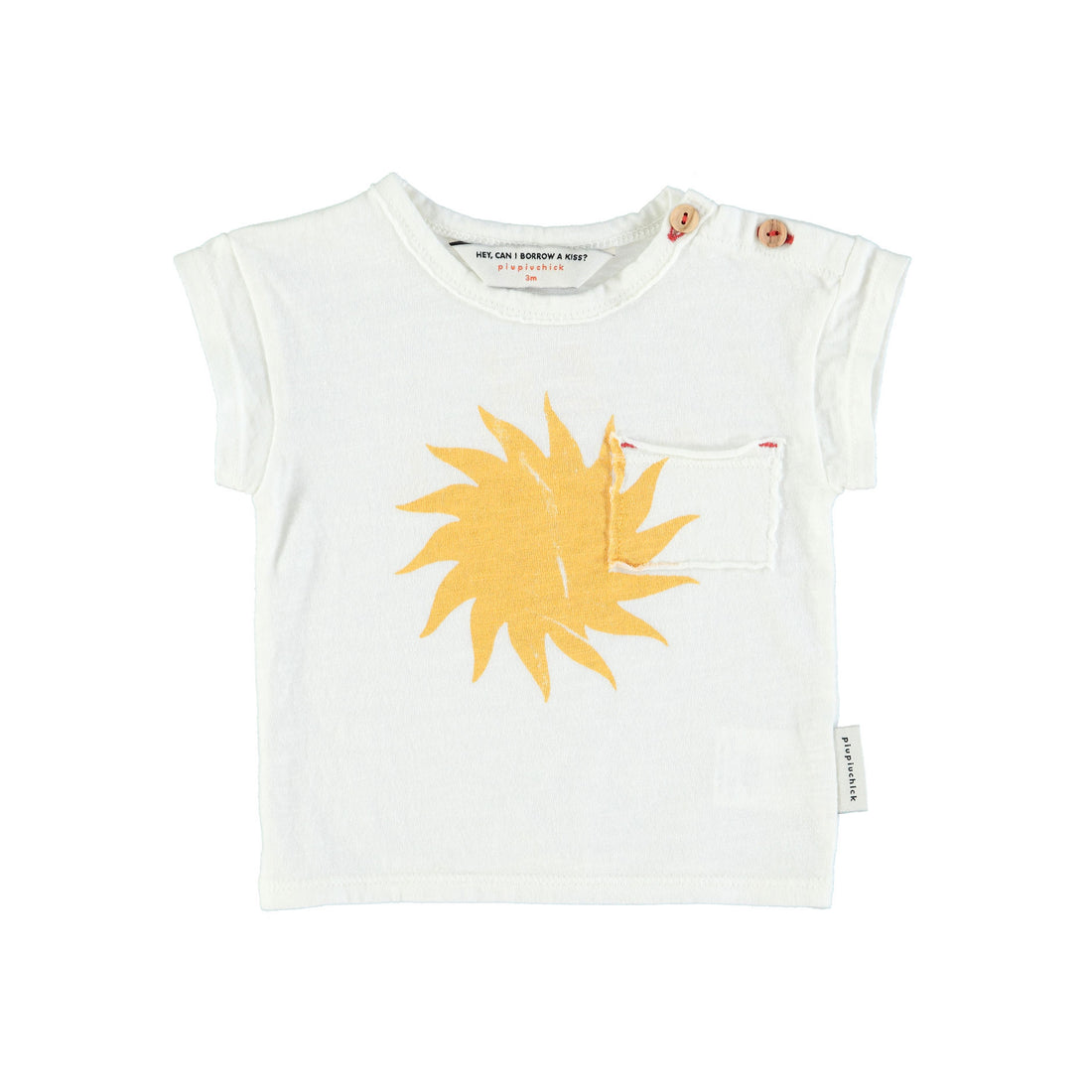 Piupiuchick Ecru Sun Print Baby T-Shirt