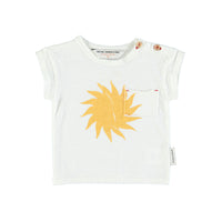 Piupiuchick Ecru Sun Print Baby T-Shirt