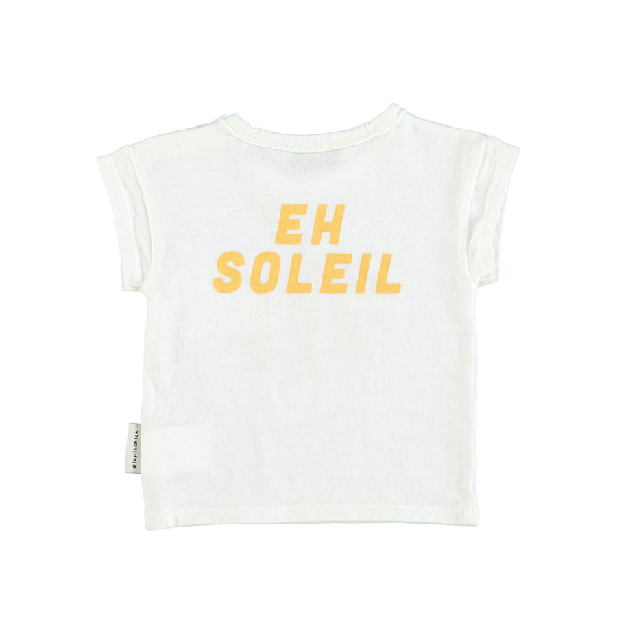 Piupiuchick Ecru Sun Print Baby T-Shirt