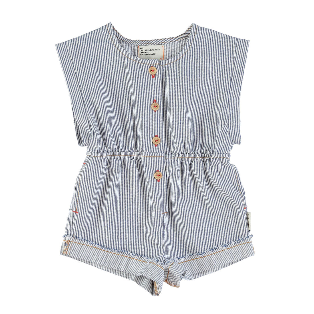 Piupiuchick Navy Stripe Short Jumpsuit