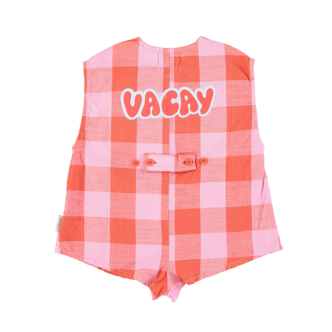 Piupiuchick Lilac/Red Checkered Sleeveless Jumpsuit