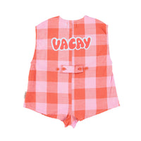 Piupiuchick Lilac/Red Checkered Sleeveless Jumpsuit