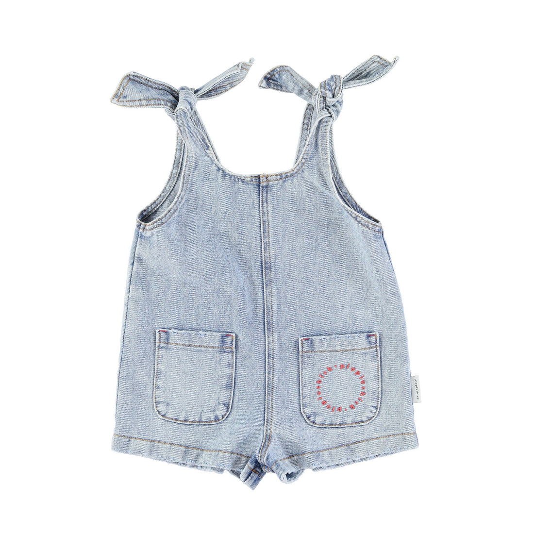 Piupiuchick Washed Blue Denim Short Jumpsuit
