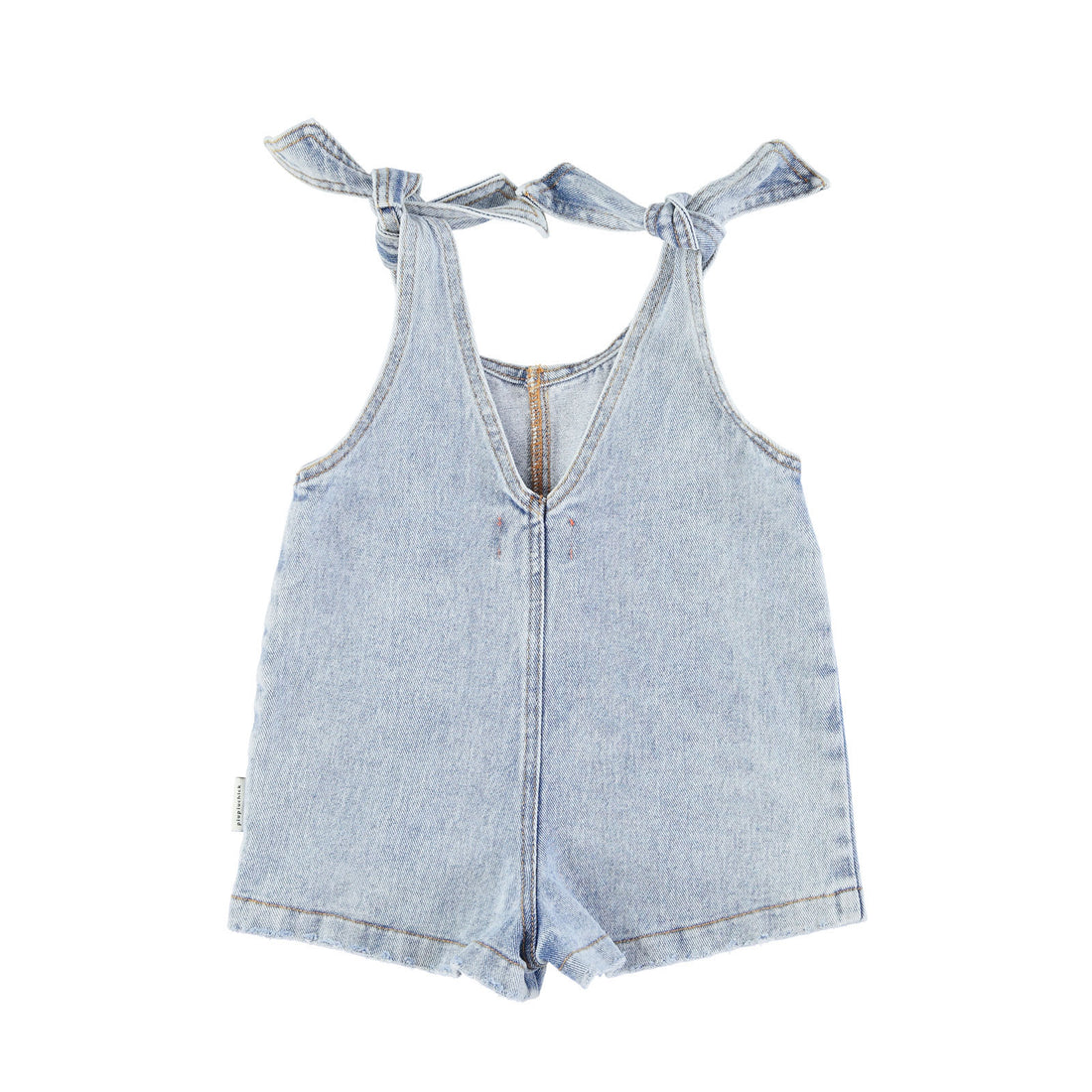 Piupiuchick Washed Blue Denim Short Jumpsuit