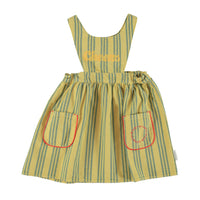 Piupiuchick Khaki Large Stripe Sleeveless Dress
