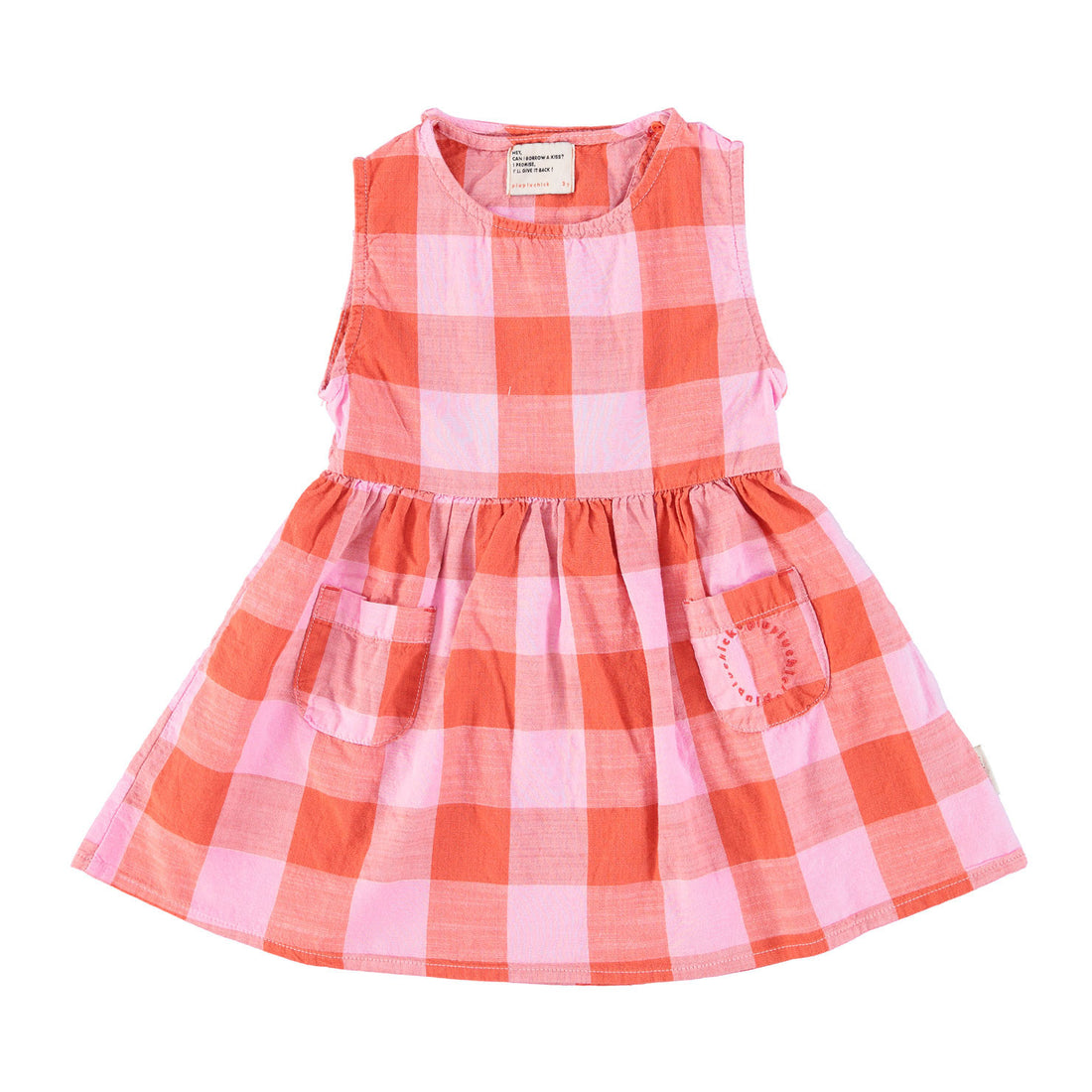 Piupiuchick Lilac/Red Checkered Open Back Short Dress