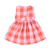 Piupiuchick Lilac/Red Checkered Open Back Short Dress