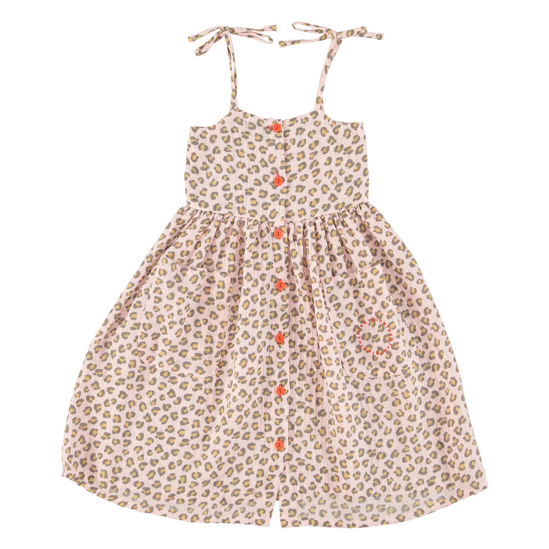 Piupiuchick Light Pink Animal Print Long Dress