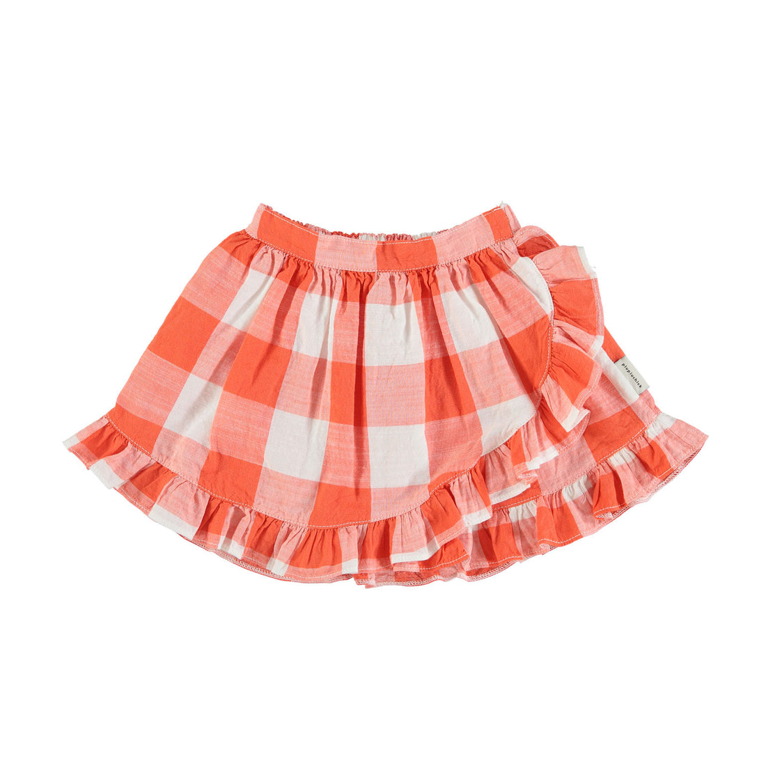 Piupiuchick Red Checkered Ruffled Skirt