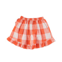 Piupiuchick Red Checkered Ruffled Skirt