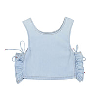 Piupiuchick Light Blue Chambray Side Opening Top