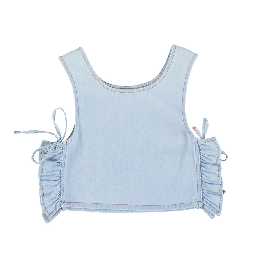 Piupiuchick Light Blue Chambray Side Opening Top