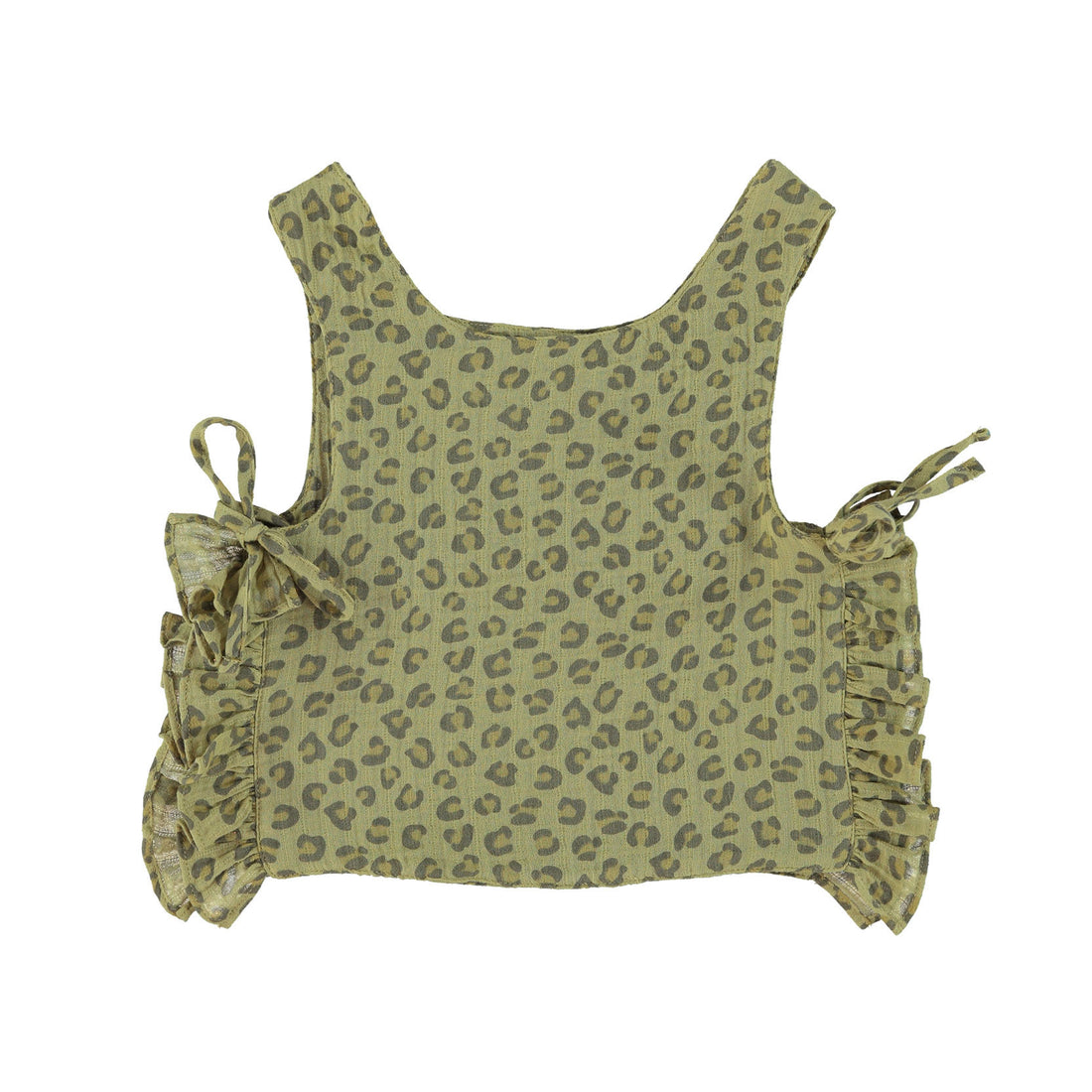 Piupiuchick Khaki Animal Print Side Opening Top