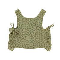 Piupiuchick Khaki Animal Print Side Opening Top