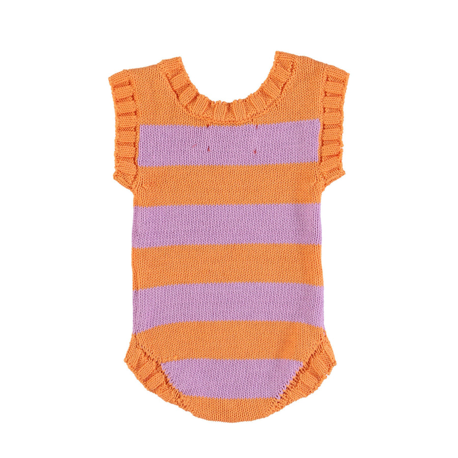 Piupiuchick Lavander Stripe Knitted Bodysuit