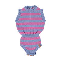 Piupiuchick Blue Stripe Knitted Playsuit