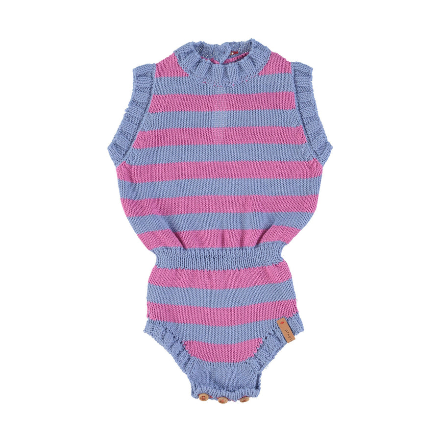Piupiuchick Blue Stripe Knitted Playsuit