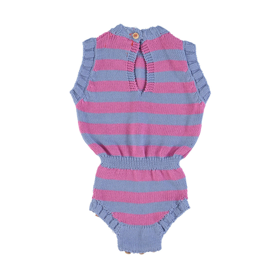 Piupiuchick Blue Stripe Knitted Playsuit
