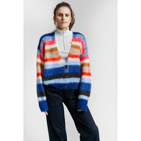 INDEE Royal Blue Mohair Multi Color Cardigan