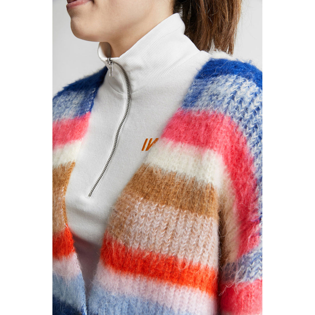 INDEE Royal Blue Mohair Multi Color Cardigan