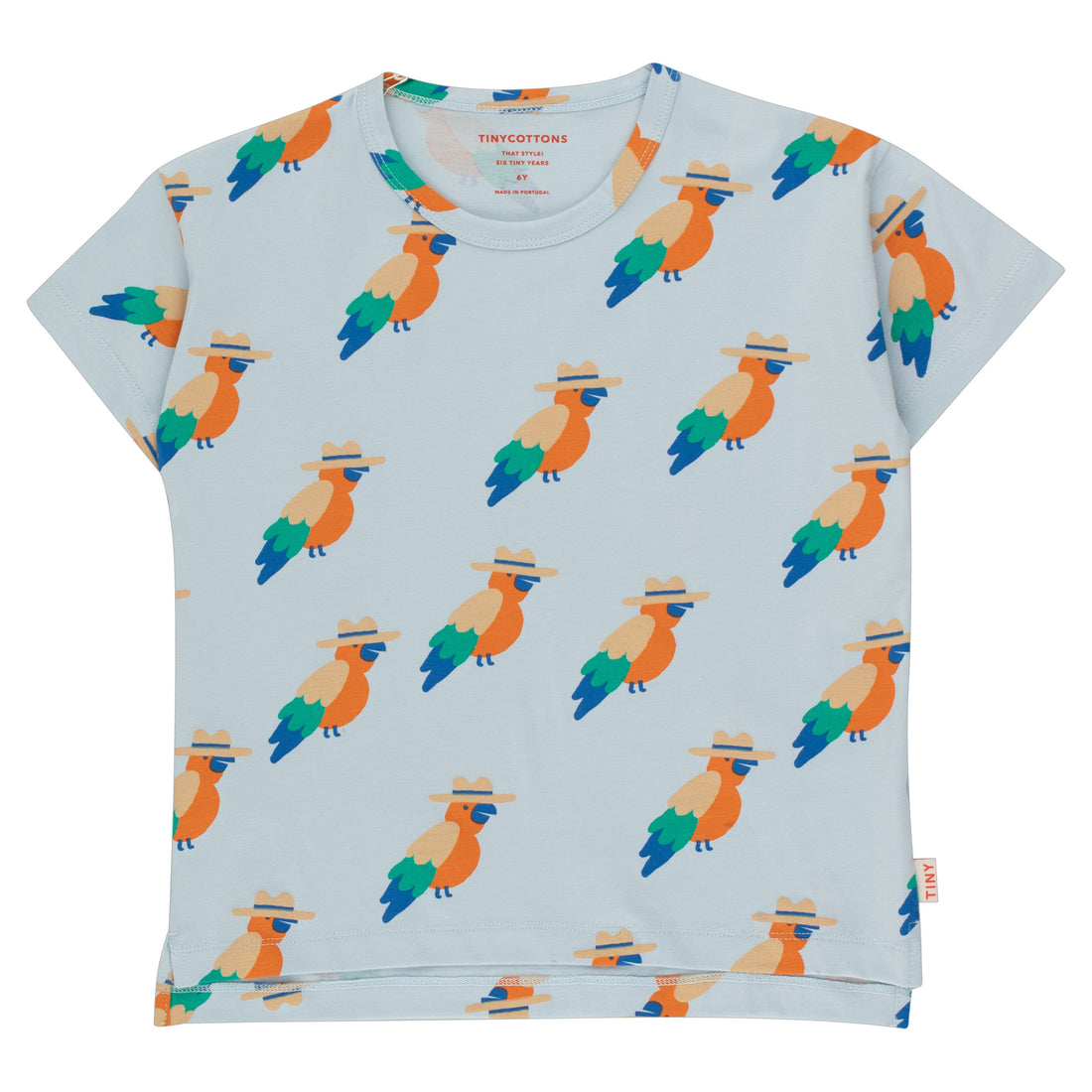 Tiny Cottons Washed Blue Papagayo Tee