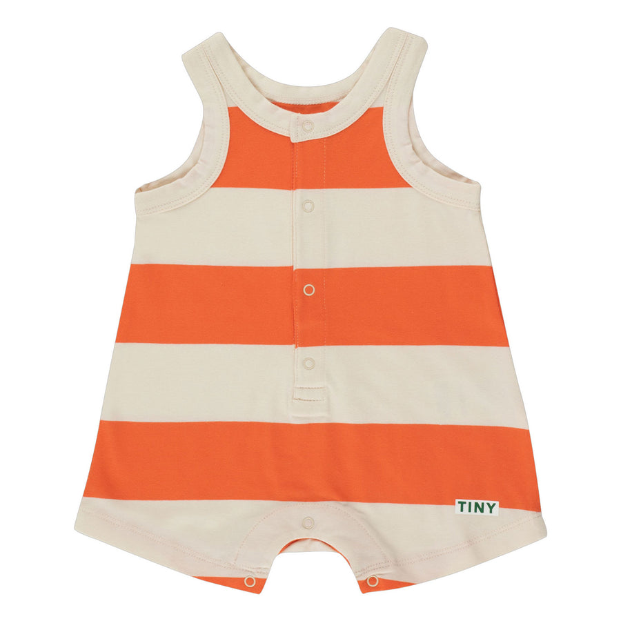 Tiny Cottons Light Cream/Summer Red Stripes Baby One-Piece