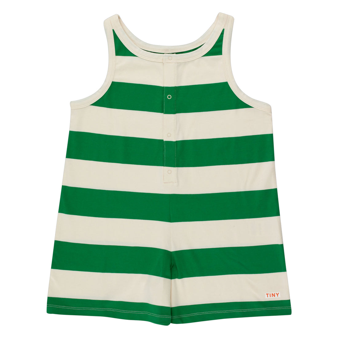Tiny Cottons Light Cream/Pine Green Stripes One-Piece