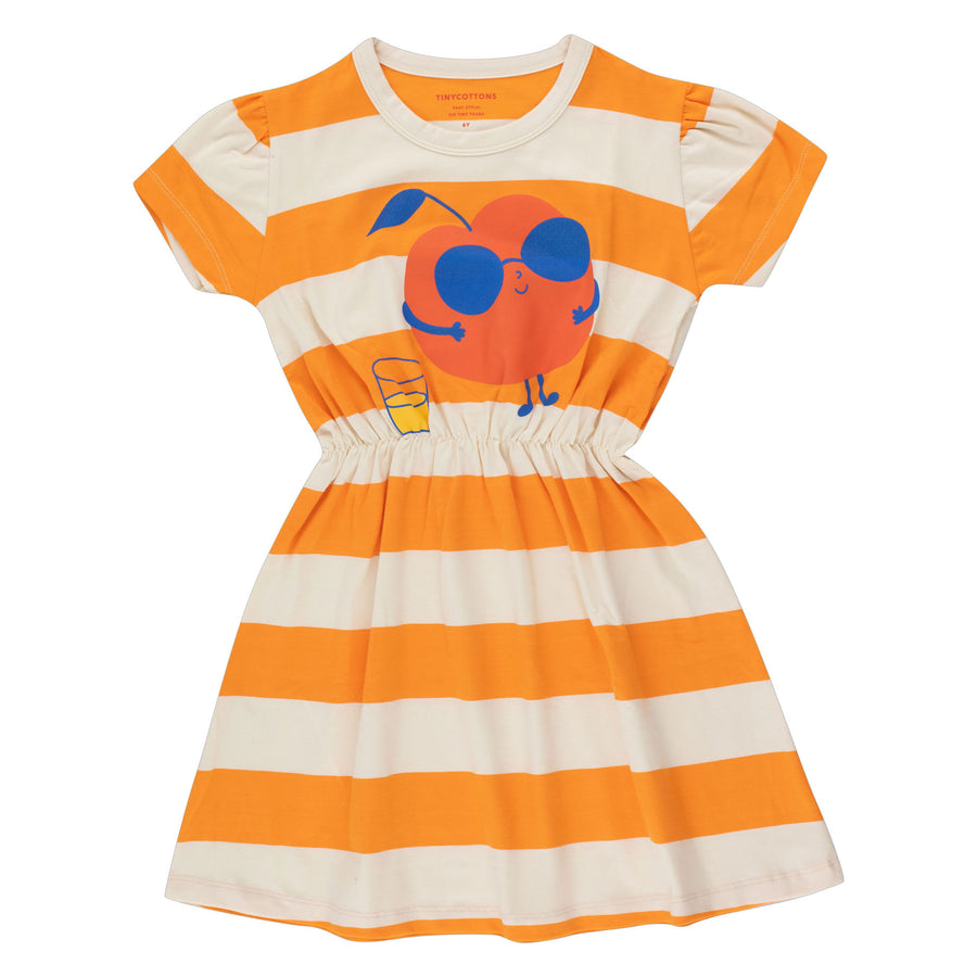 Tiny Cottons Light Cream/Marigold Leisure Stripes Dress