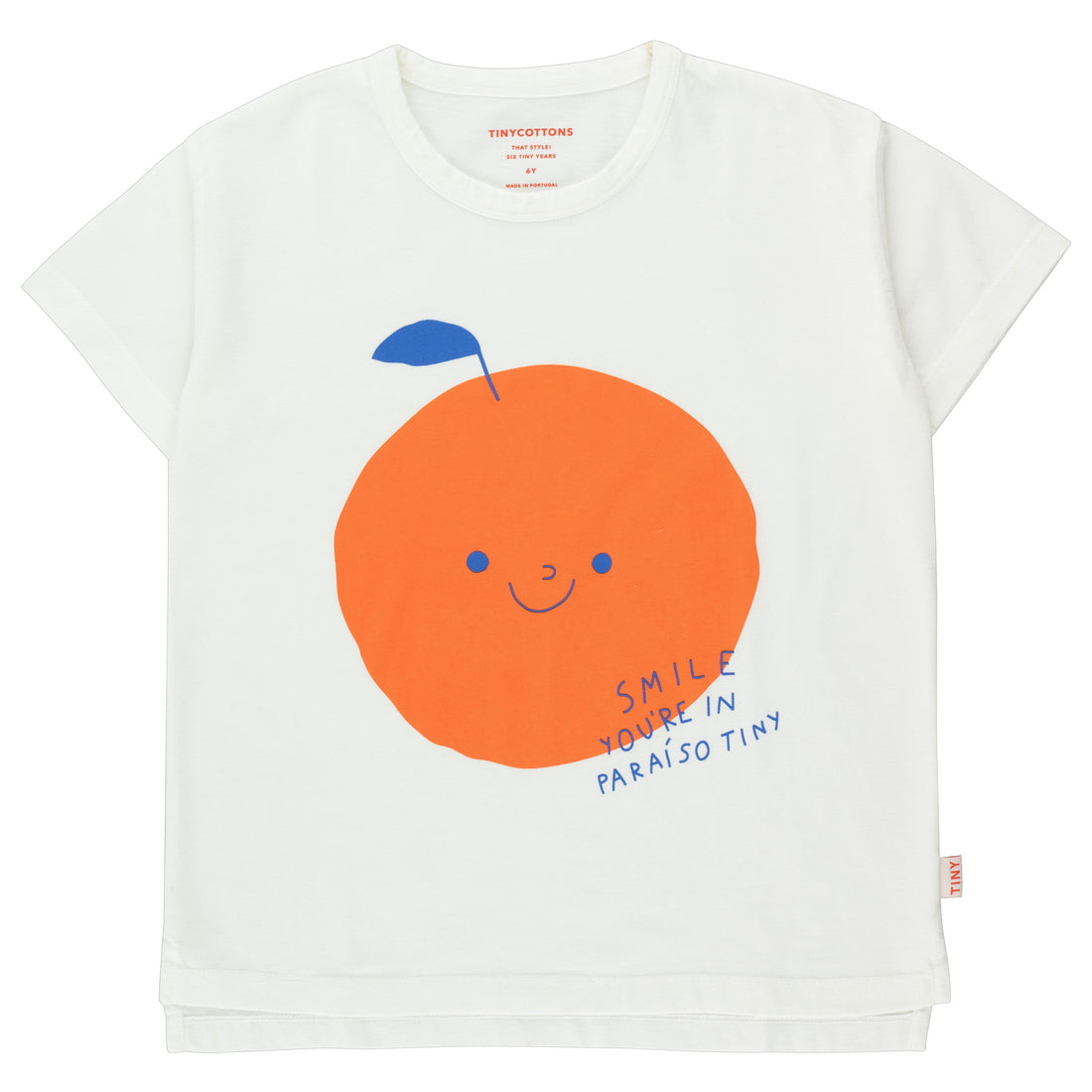 Tiny Cottons Off-White/Summer Red Tangerine Tee