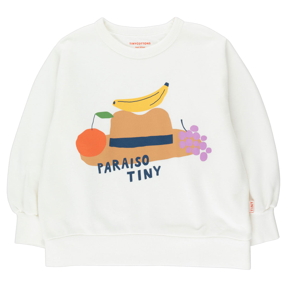 Tiny Cottons Off-White Paraiso Hat Sweatshirt