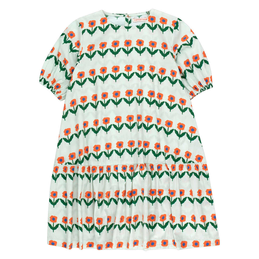 Tiny Cottons Off-White Flowerbeds Puff Dress