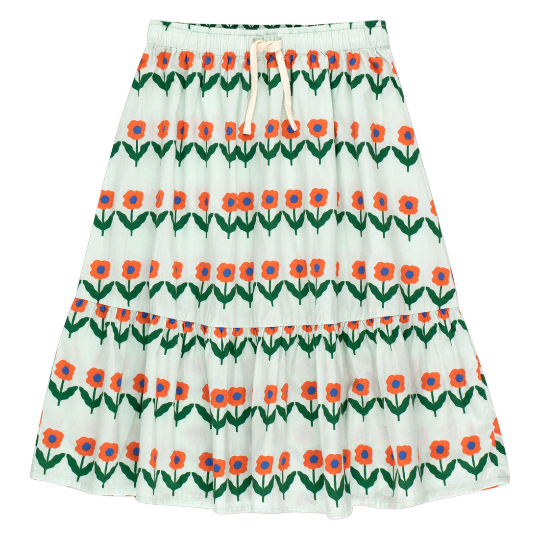 Tiny Cottons Off-White Flowerbeds Long Skirt