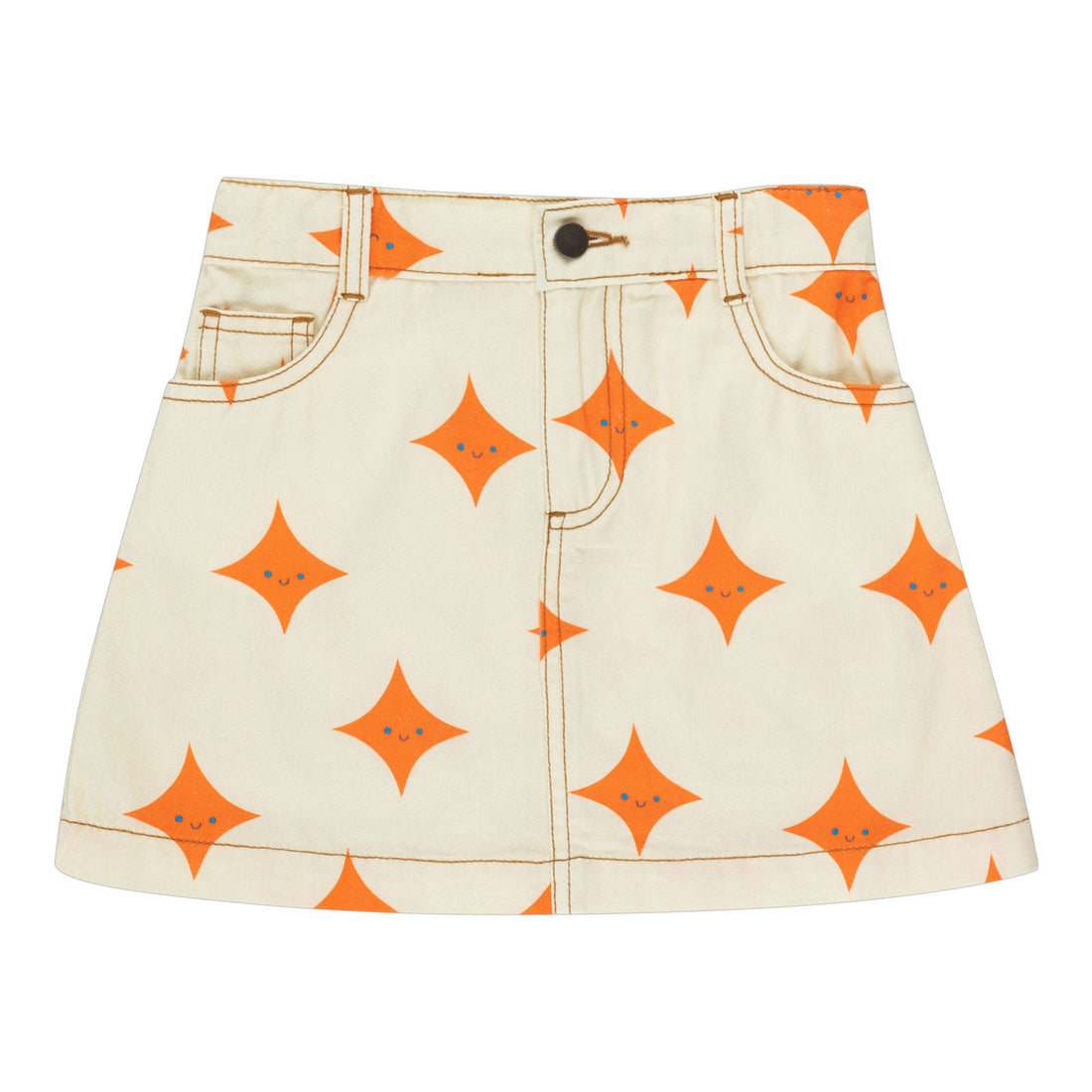 Tiny Cottons Light Cream/Tangerine Sparkle Skirt