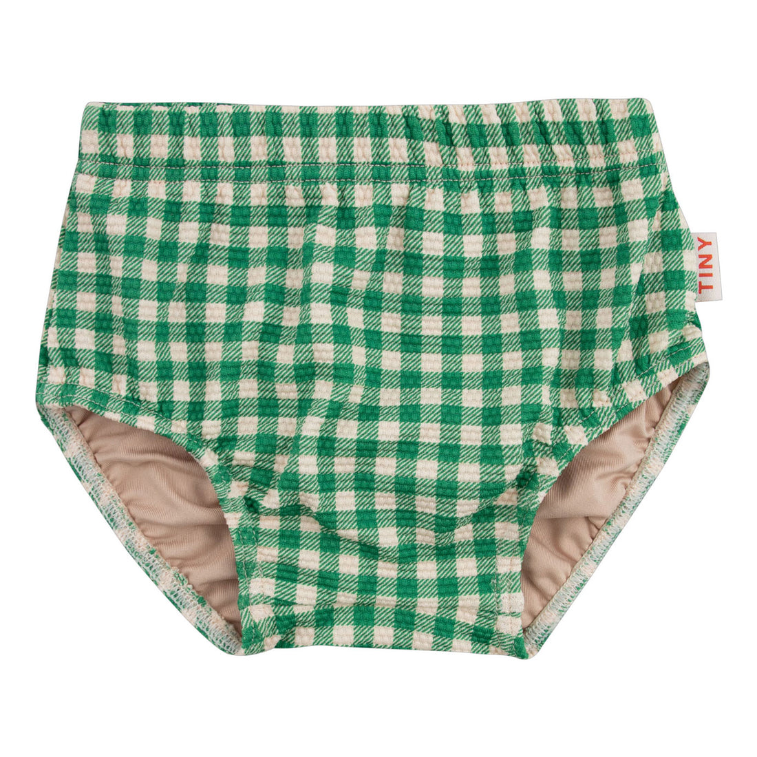 Tiny Cottons Light Cream/Pine Green Check Bloomer