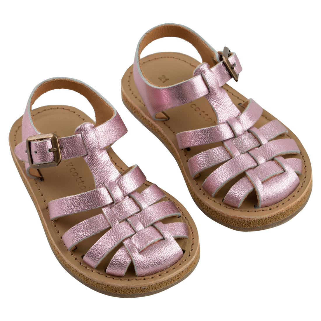 Tiny Cottons Gardenia Metallic Braided Sandals