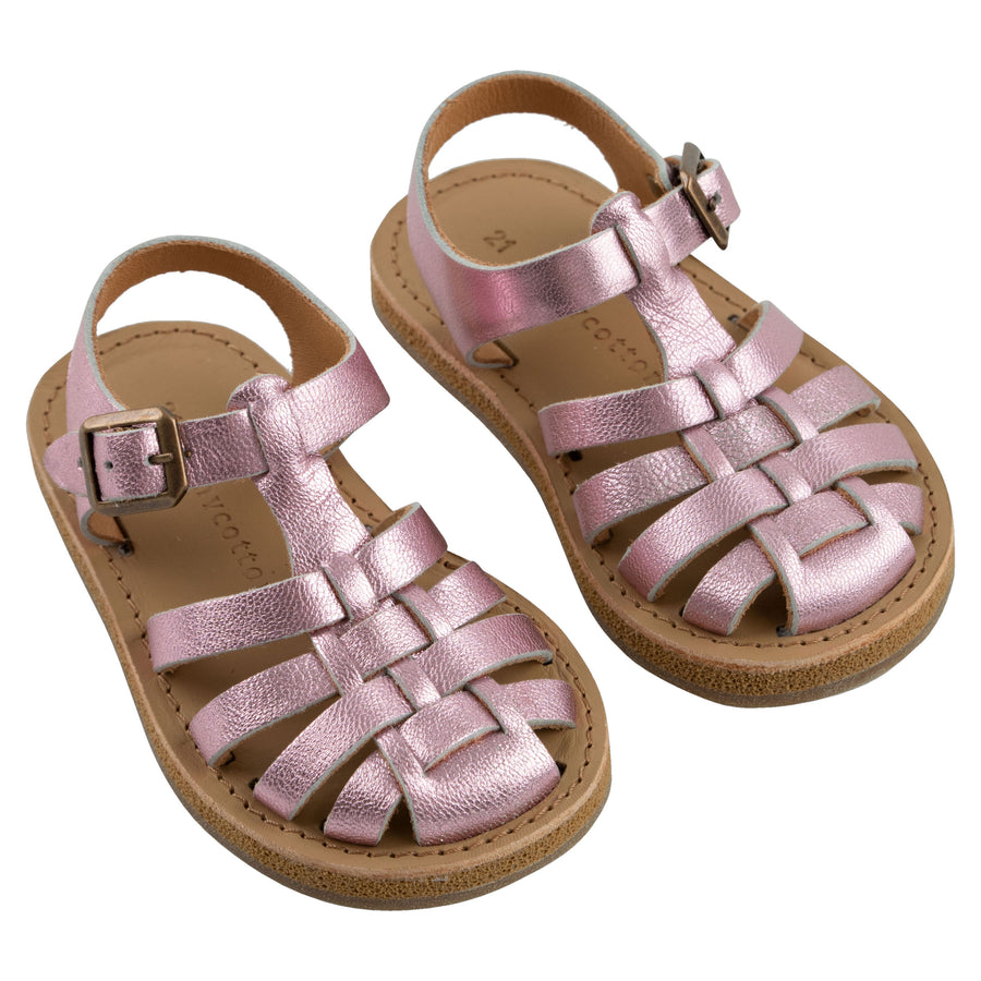 Tiny Cottons Gardenia Metallic Braided Sandals