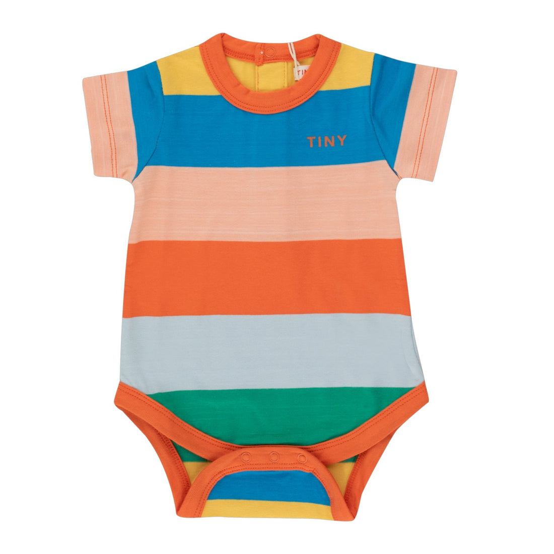 Tiny Cottons Papaya/Washed Blue/Yellow Stripes Body