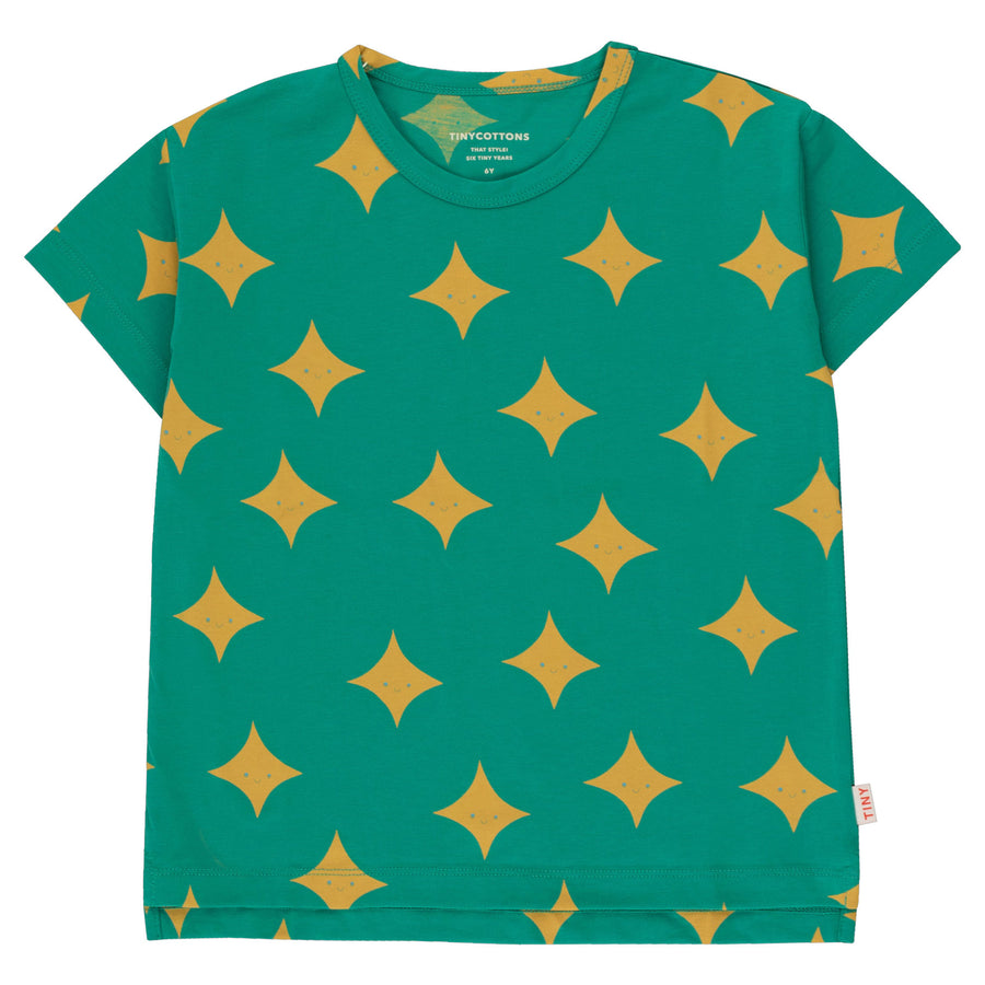 Tiny Cottons Deep Green/Orange Sparkle Tee