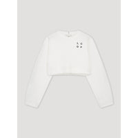 Les Coyotes De Paris Chalk White Cropped Logo Sweatshirt
