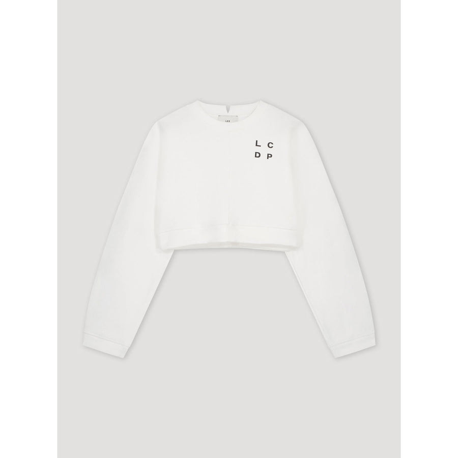 Les Coyotes De Paris Chalk White Cropped Logo Sweatshirt