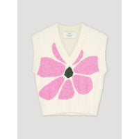 Les Coyotes De Paris Flower Knitted Sleeveless Flower Jacquard