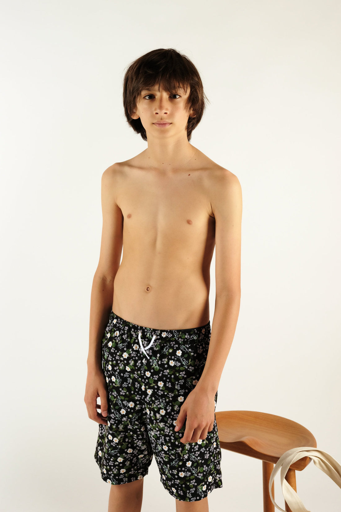 Wolf and Rita Black Garden Simao Swim Shorts